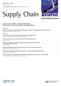 Cover image for Supply Chain Forum: An International Journal, Volume 18, Issue 1, 2017