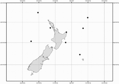 Figure 36 Distribution of Magnoteuthis osheai specimens examined in this study.