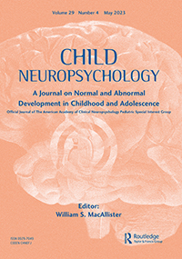 Cover image for Child Neuropsychology, Volume 29, Issue 4, 2023