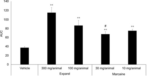 Figure 2 Calculations of AUC expressing the level and duration of activity of the drugs.