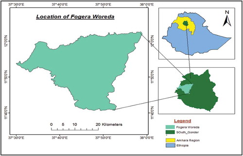 Figure 1. Location map of Fogera Woreda.