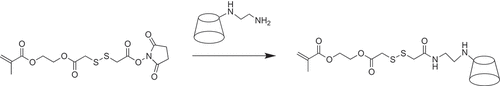 Scheme 1. The synthesis route of mono-methacrylated β-cyclodextrin monomer mediated by disulfide bond.
