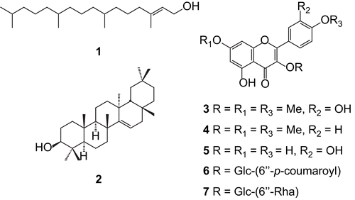 Figure 1.  Structures of the isolated compounds.