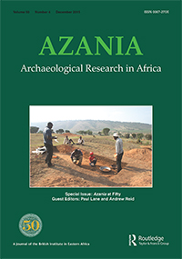 Cover image for Azania: Archaeological Research in Africa, Volume 50, Issue 4, 2015