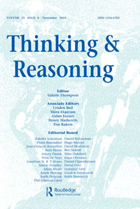 Cover image for Thinking & Reasoning, Volume 25, Issue 4, 2019
