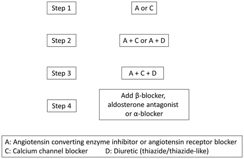 Figure 2. Algorithm for antihypertensive drug treatment. Modified from: Guidelines for the management of hypertension 2014 (JSH 2014).