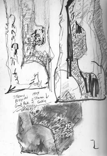 Figure 5. Zimmerman’s journal page exploring Noguchi’s sculpture.