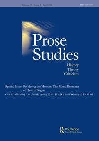 Cover image for Prose Studies, Volume 38, Issue 1, 2016