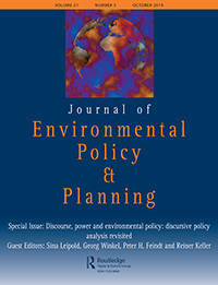Cover image for Journal of Environmental Policy & Planning, Volume 21, Issue 5, 2019