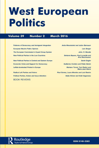 Cover image for West European Politics, Volume 39, Issue 2, 2016