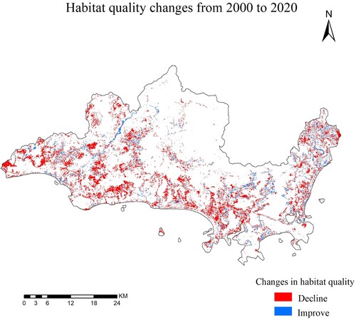 Figure 14. Changes in HQ in Sanya from 2000 to 2020.
