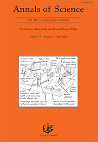 Cover image for Annals of Science, Volume 75, Issue 2, 2018
