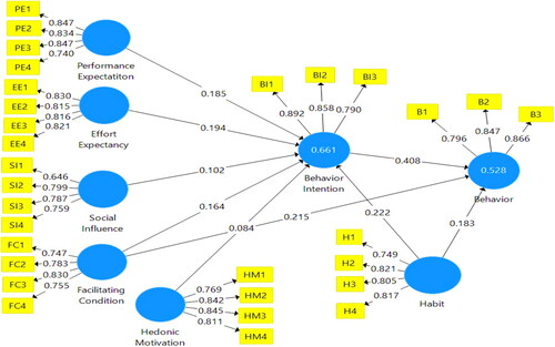 Figure 2. Results of the outer model assessment.