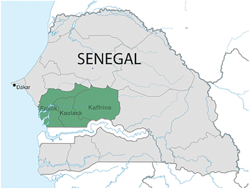 Figure 1. Location of the study site, peanut basin of Senegal (source: SRI-RICE, Cornell University).