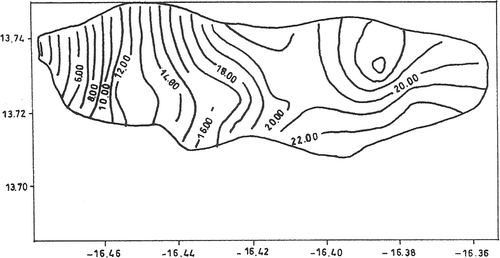 Fig. 3 The Continental Terminal groundwater flow in August 1996 at the Nema catchment.