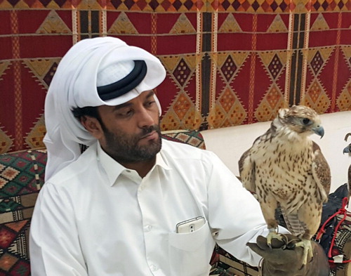 Figure 4: Qatari man with falcon (© Irene Theodoropoulou)