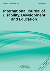 Cover image for International Journal of Disability, Development and Education, Volume 71, Issue 5, 2024