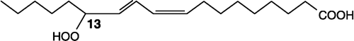 Figure 2 Chemical structure of 13-HPOD [9Z,11E-13(S)-hydroxyperoxy-9,11-octadecadienoic acid].