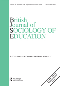 Cover image for British Journal of Sociology of Education, Volume 34, Issue 5-6, 2013