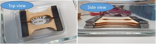 Figure 2. Arrangement of the samples in the glass container.