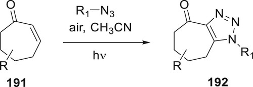 Scheme 44. Synthesis of fuzed 1,2,3-triazoles by photochemical conversion.