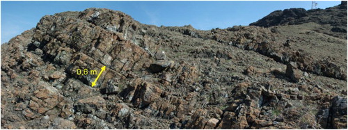 Figure 2. Peridotites with sheet-like planar foliation, main aquifer (PSF unit).