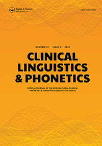 Cover image for Clinical Linguistics & Phonetics, Volume 37, Issue 8, 2023