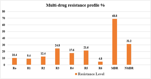 Figure 1 Multi-drug resistance pattern S. pneumoniae among preschool children in kindergartens and day care centers in Debre Berhan town North West Ethiopia, 2022.