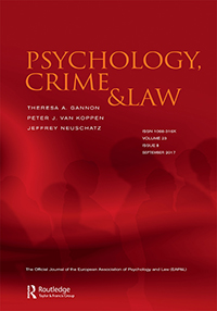 Cover image for Psychology, Crime & Law, Volume 23, Issue 8, 2017
