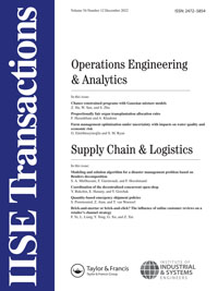 Cover image for IISE Transactions, Volume 54, Issue 12, 2022