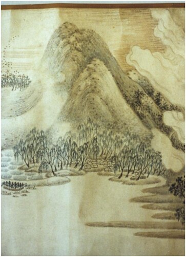 Fig. 10. Wu Bin (c. 1543–c. 1626), On the Way to Shanyin, 1608, detail, handscroll, ink and color on paper, Shanghai Museum. Photograph by the author with permission from the museum.