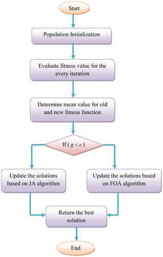 Figure 4. Flow chart of the proposed FSJ-FOA algorithm.