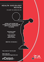 Cover image for Health Sociology Review, Volume 18, Issue 4, 2009