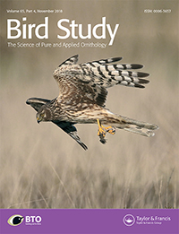 Cover image for Bird Study, Volume 65, Issue 4, 2018