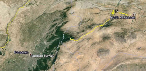 Figure 1. Bojnurd-Golestan National Park road.