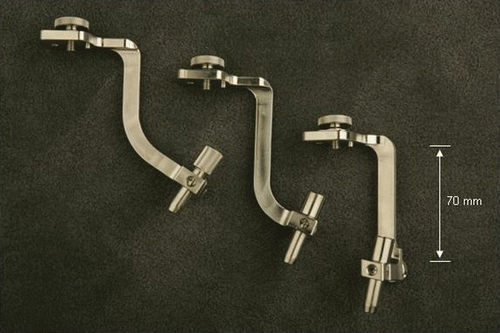 Figure 6. Three arms with cannulated guides of different sizes and angulations.