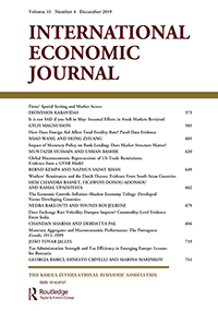 Cover image for International Economic Journal, Volume 33, Issue 4, 2019