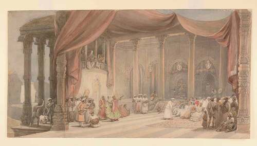 Image 1. William Prinsep’s Durga Puja (circa 1840). Image courtesy of the British Library (Ref: WD4035)