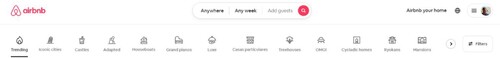 Figure 1. Airbnb accommodation search filters.
