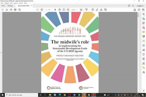 Figure 1. The report The midwife's role in implementing the Sustainable Development Goals of the UN 2030 Agenda was launched in October 2021.