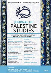 Cover image for Journal of Palestine Studies, Volume 49, Issue 3, 2020