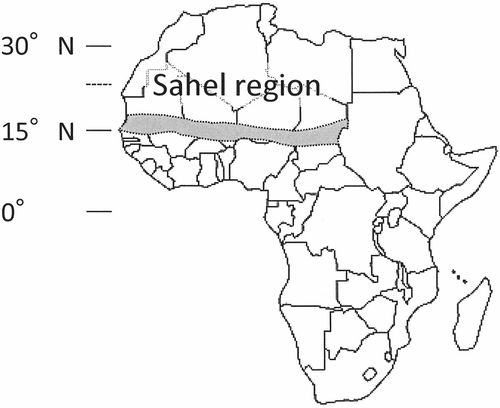 Figure 1 The location of the Sahel region.