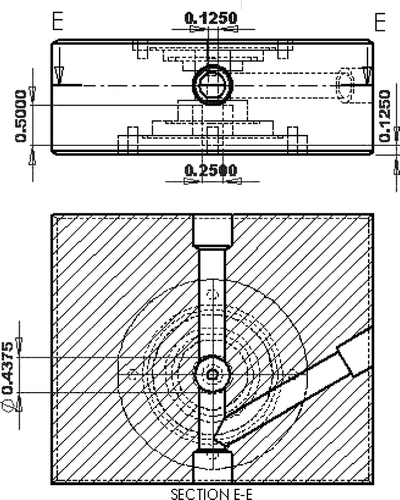 FIG. 2 Section view of designed thermophoretic sampler. The gap between the cold and hot side of collection area is 0.1 mm, and a bypass flow channel is introduced to reduce diffusional particle loss.