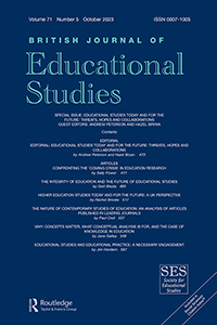Cover image for British Journal of Educational Studies, Volume 71, Issue 5, 2023