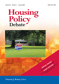 Cover image for Housing Policy Debate, Volume 32, Issue 1, 2022