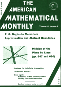 Cover image for The American Mathematical Monthly, Volume 85, Issue 8, 1978