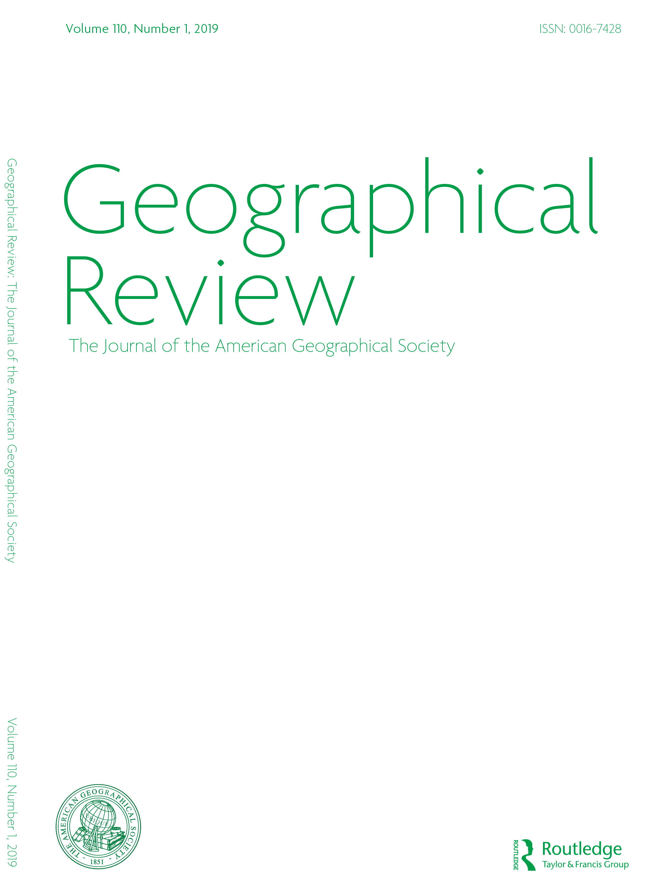 Cover image for Geographical Review, Volume 100, Issue 3, 2010