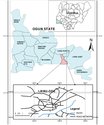 Figure 1. Map of Ijebu Ode.