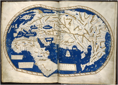 Figure 2. World map of Henricus Martellus Germanus (1489). Published in the public domain and provided by the British Library from its digital collections: https://goo.gl/XvePNy.