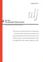 Cover image for The Australian Library Journal, Volume 51, Issue 2, 2002